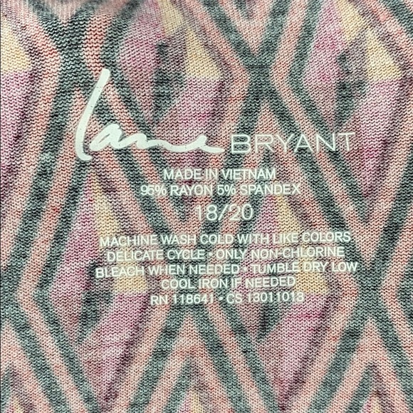 Lane Bryant Ruched Geometric Print Tank Top 18/20 - Picture 6 of 8